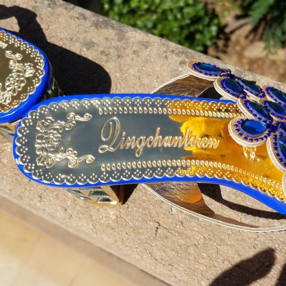 πHPπ Women's Rhinestone Chunky Heels - Picture 7 of 9